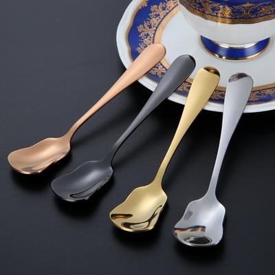 High Quality Portable Dessert Spoon Stainless Steel Short Handle Stirring Spoon Gourd Spoon
