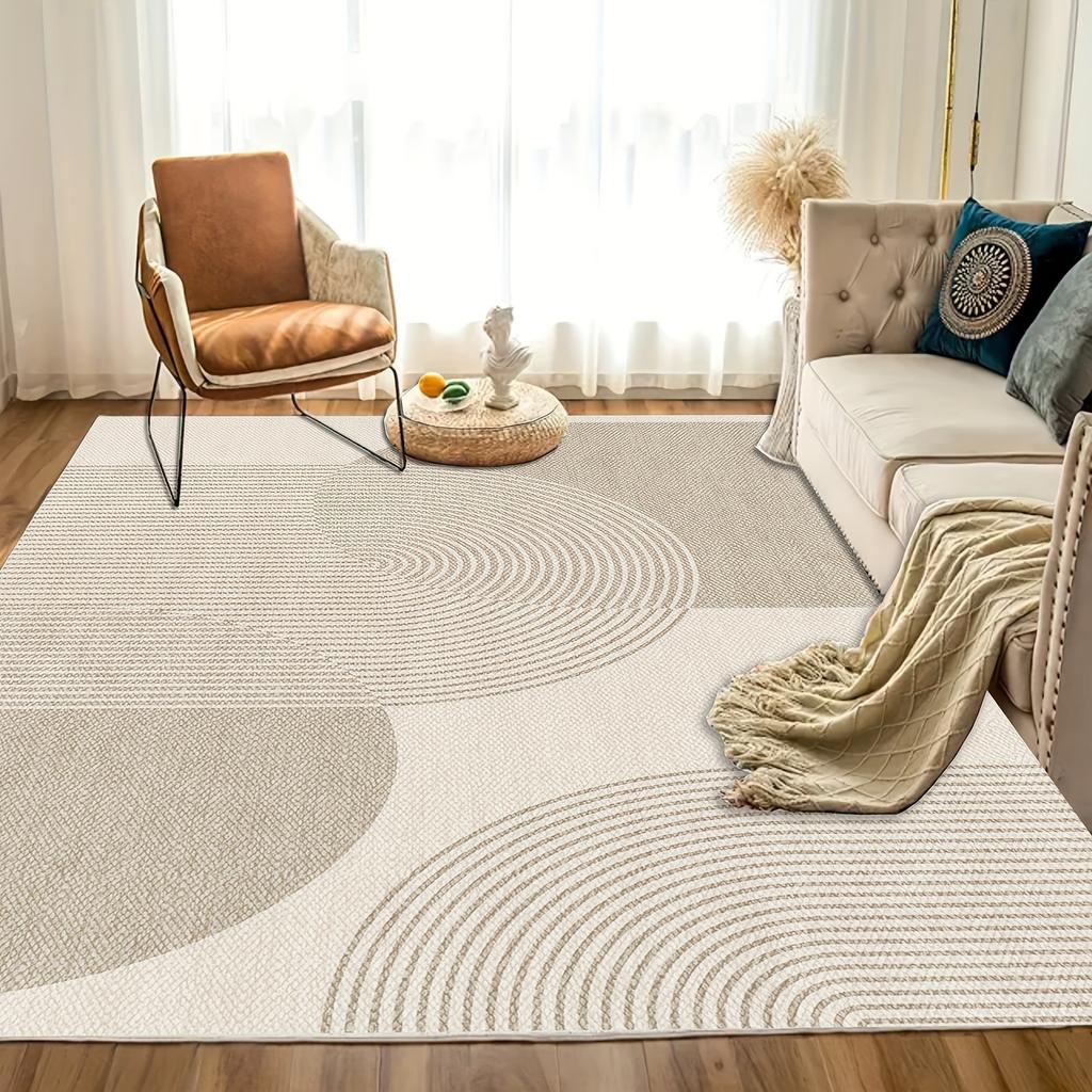 Modern Minimalist Geometric Area Rug - Polyester,  Rectangular,  for Living Room, Bedroom, Office, and Leisure Areas - Indoor Rug Exceeding 2.16m²