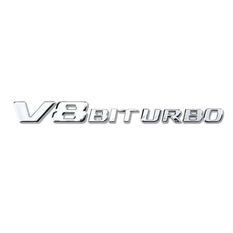 V8 BITURBO Letter 3D ABS Car Sticker for Mercedes Benz Twin Turbo Logo Fender Modification Label Decorative Decal Accessories