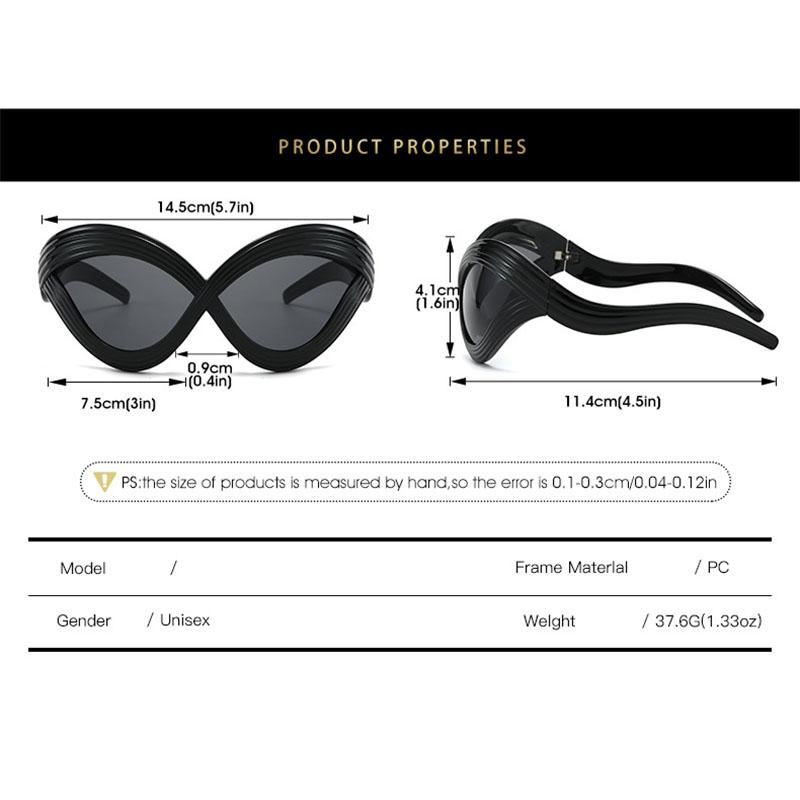 New Hip-Hop Women's Large Frame Oval Sunglasses Fashion Y2k Style UV400 Protection Vintage Eyewear Oculos De Sol