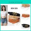 Double Circular Metal Buckle Decoration Women Slim Waist Belt Casual Versatile