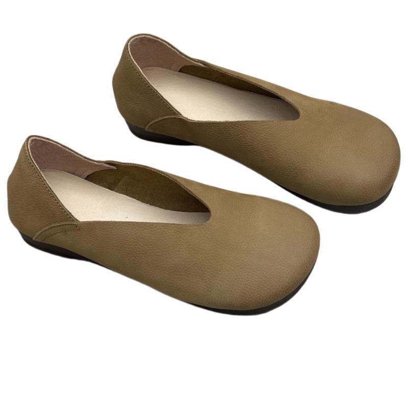 Single Shoe Retro Casual Simple and Versatile Flat Round-toe Women's Shoes