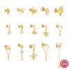 Fine Jewelry 925 Sterling Silver Butterfly Star Eye Snake Heart Cartilage Earrings Ear Stud Piercing Earrings Jewelry Women Gift