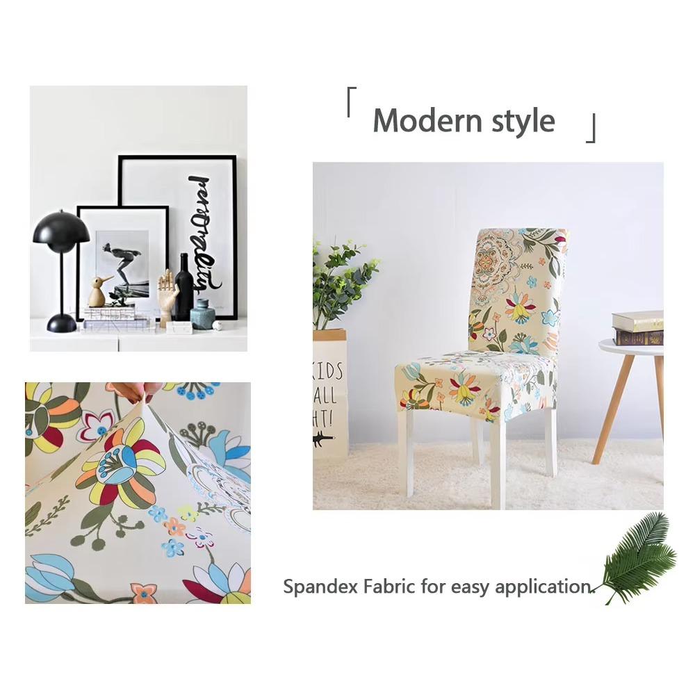 4 Stück bedruckte Stuhlhusse, abnehmbar, waschbar, für Hochzeitsfeier, Esszimmer, Heimdekoration