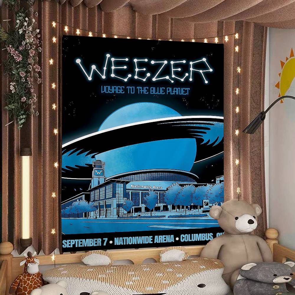 Music Band Retro W-weezerS Vintage Colorful Tapestry Wall Hanging Hanging Tarot Hippie Wall Rugs Dorm Wall Art Decor