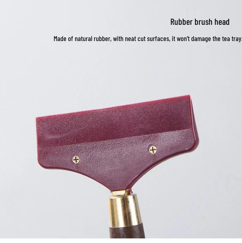 Ebony Handle Silicone Water Scraper Brush for Tea Tray Cleaning - Creative Tea Set Accessory