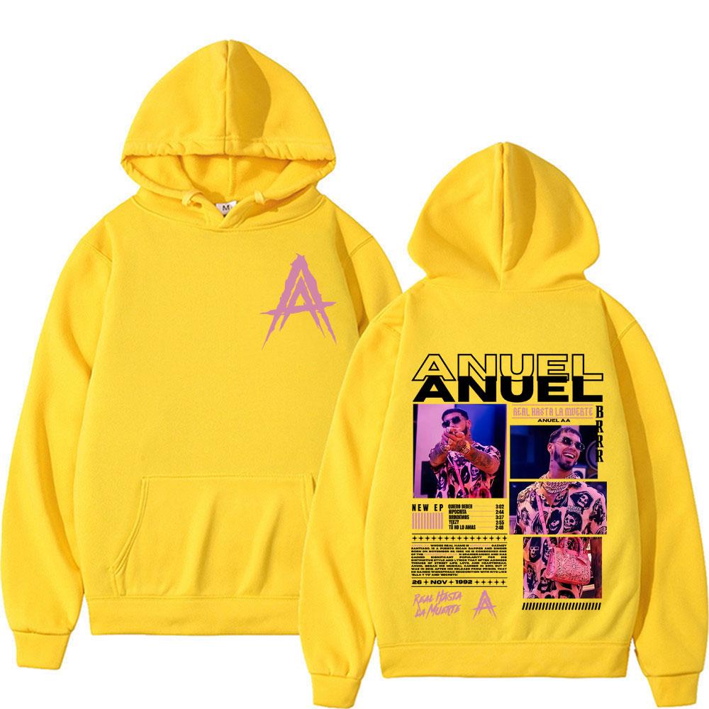 Rapper Anuel AA Real Hasta La Muerte Album Tour Hoodie Streetwear Men Women Vintage Hip Hop Pop Music Hoodies Casual Sweatshirts