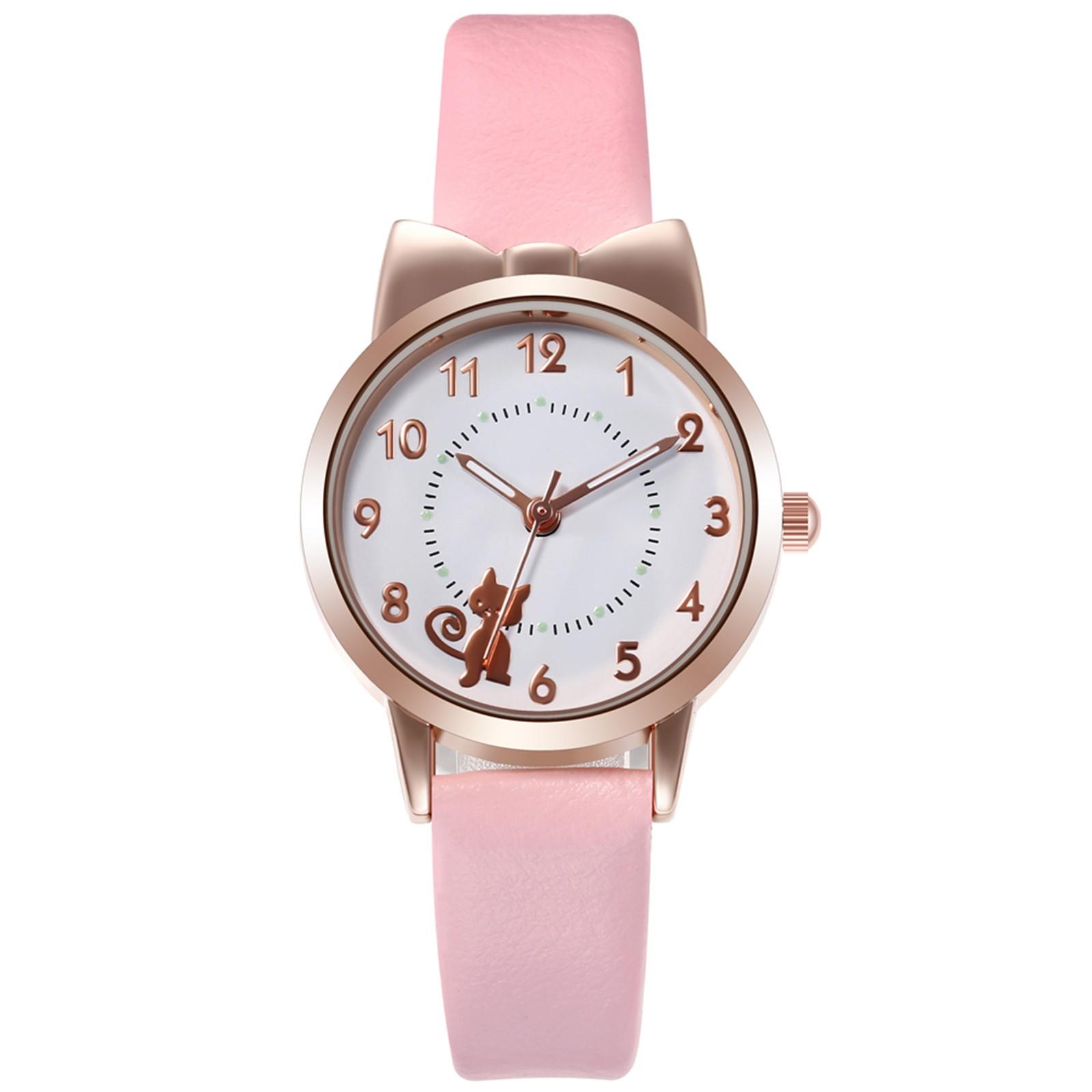 

Sleek Minimalist Fashion With Leather Band Dial Women s Quartz Watch Gift Watch розовый