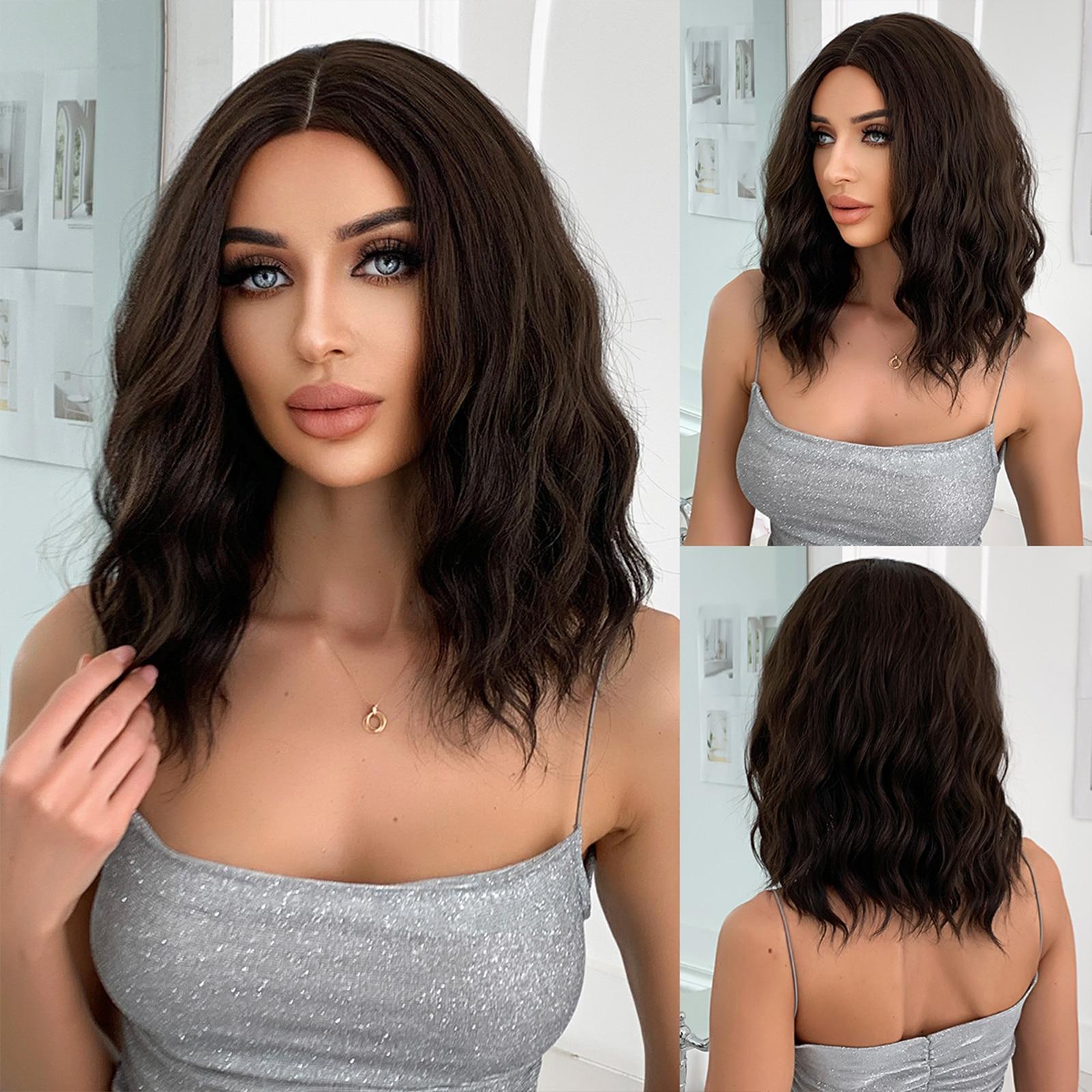 

ALAN EATON Platinum Short Wave Hair Hair Wig Світло-русяве синтетичні перуки з чубчиком для жінок Термостійкі Косплей Волосся Лоліта