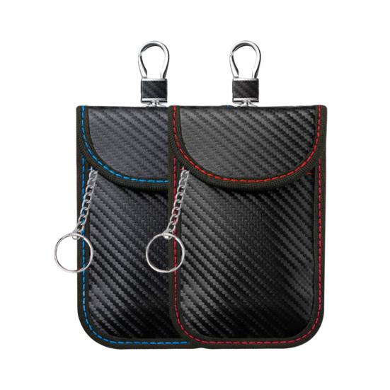 

Портативная сумка Фарадея, органайзер для хранения автомобильных ключей, износостойкий противоугонный блокирующий RFID-брелок, защитная сумка красный/синий