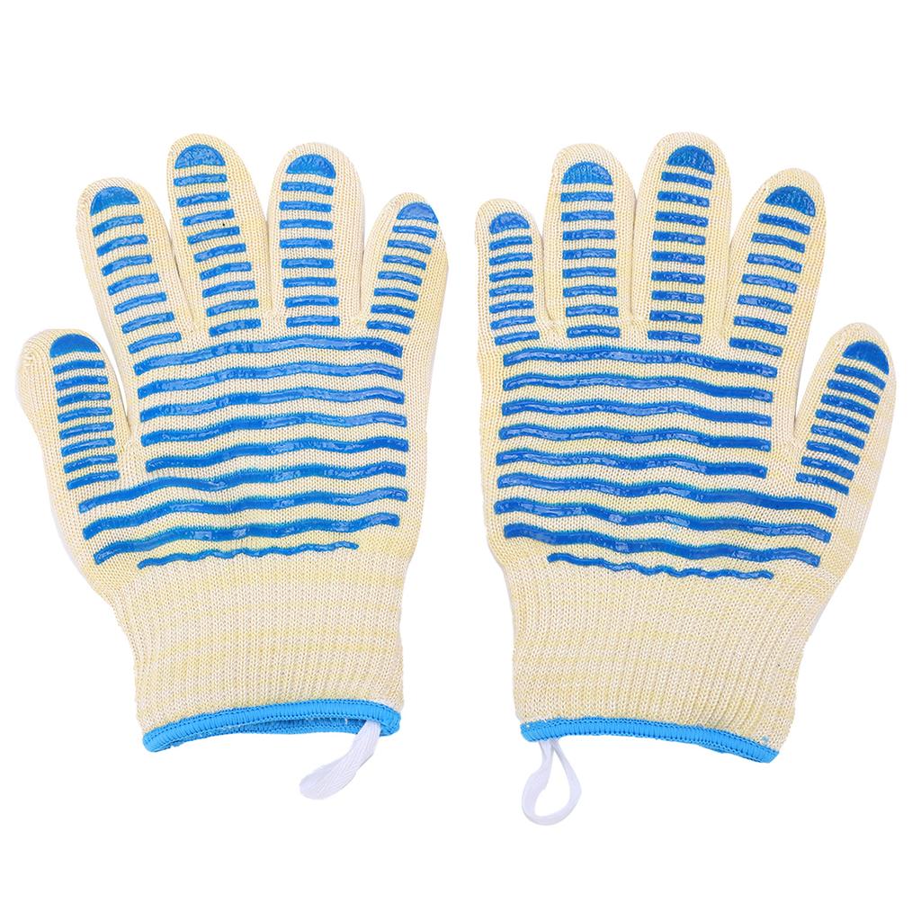 2PCS HeatResistant Glove Free Size 500 Celsius  NonSlip Flame Retardant for Microwave Oven Hand Protection