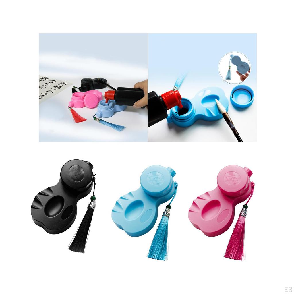 Calligraphy Ink Holder with Lid Case Pool Inkslab Box Well for Drawing Practice Writings