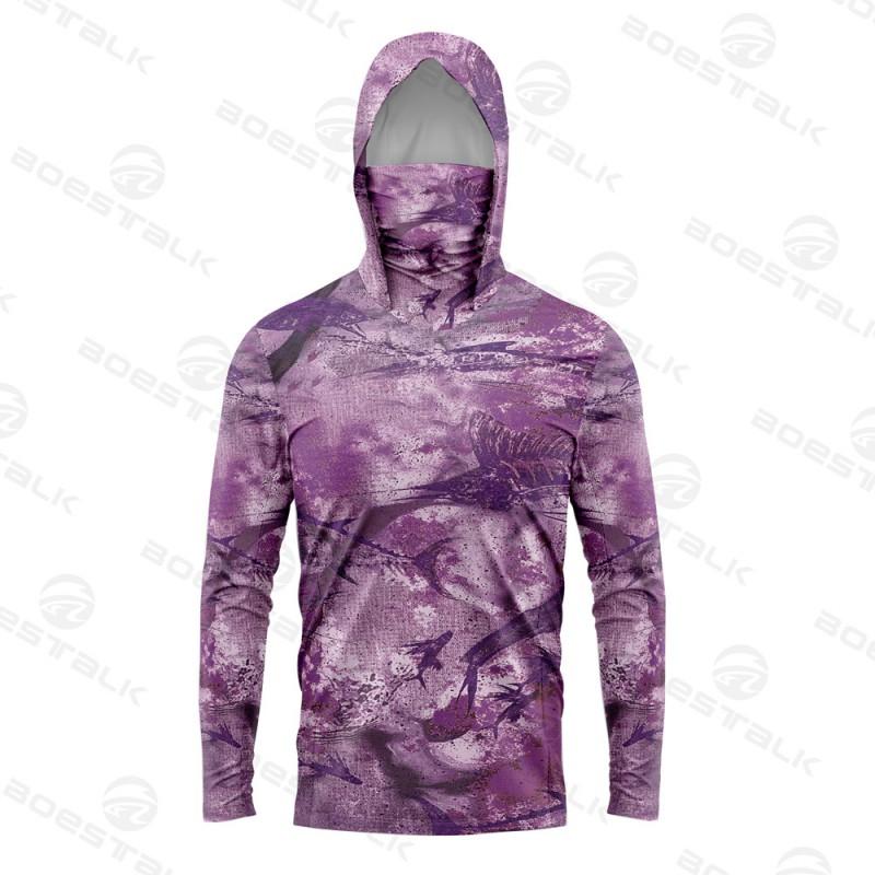 Mens Womens Fishing Shirt With Face Cover UV Protection Quick Dry Breathable Bamboo Fiber Boat Shore Sea Angling