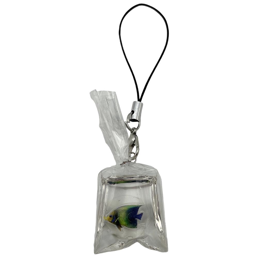 Tropical Fish Resin Keychain - 3D Transparent Goldfish Pendant Decoration