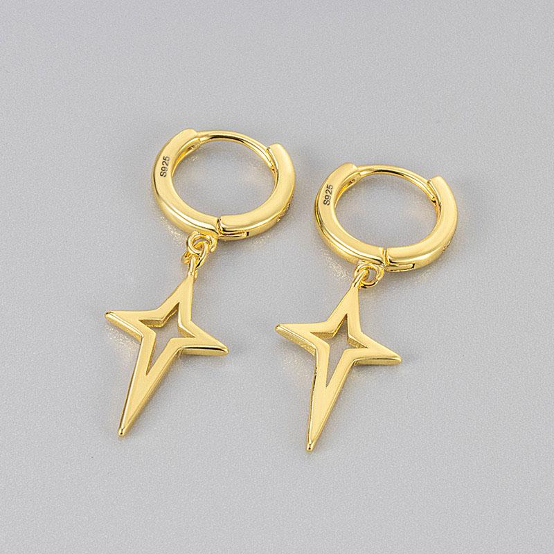 925 Silver Earrings For Women Trendy Heart Star Zircon Earring Jewelry Prevent Allergy Party Accessories Gift