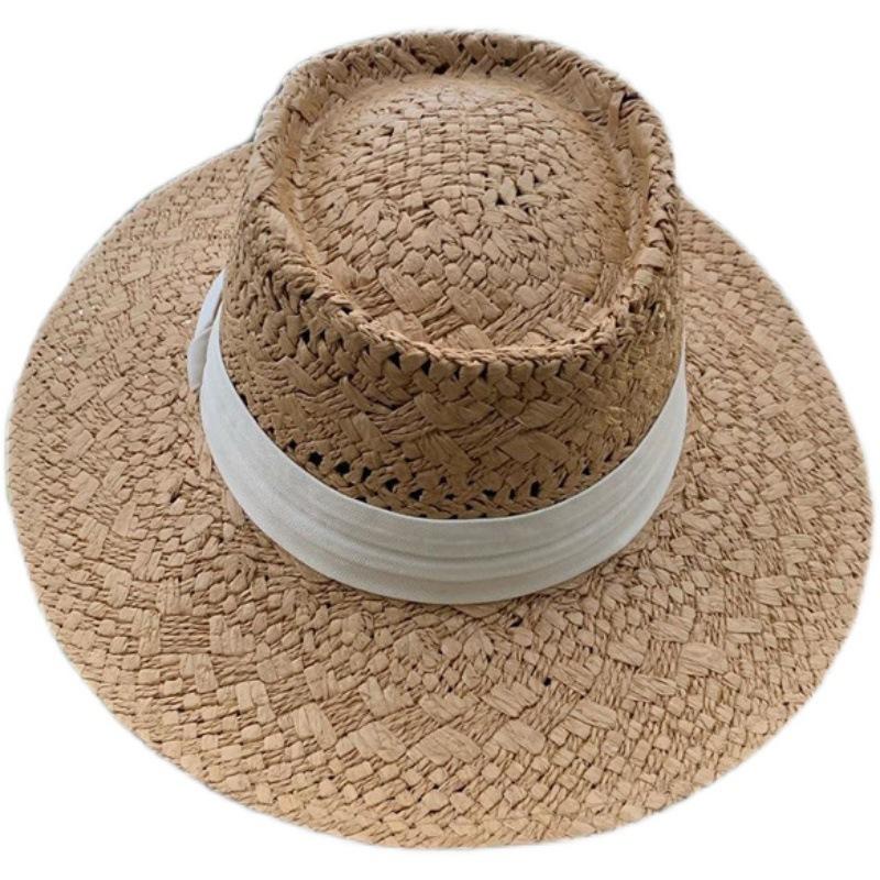 Chapeau d'été creux respirant en paille pour femme, protection solaire, chapeau de mode polyvalent tendance