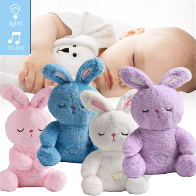Rabbit Toy Plush Luminescence Music Fill Doll Baby Reassure Doll Cartoon Animals
