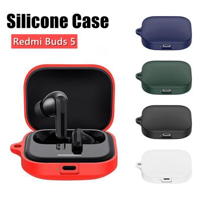 Weiche Silikonhülle für Redmi Buds 5 Bluetooth-Kopfhörer-Zubehör, rote mi Buds5-Schutzhülle mit vollständiger Abdeckung aus TPU