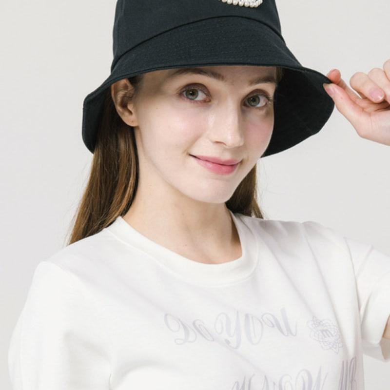 

DOYOUKNOWMC ВСЕСЕЗОННАЯ Жемчужная Круглая Логотипом Черная Панама black