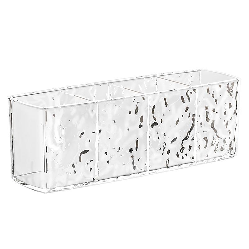 

4 сетки Water Ripple Ps Косметическая коробка для хранения, держатель для кистей для макияжа, органайзер для помады, карандаша для бровей, настольная подставка для хранения прозрачный