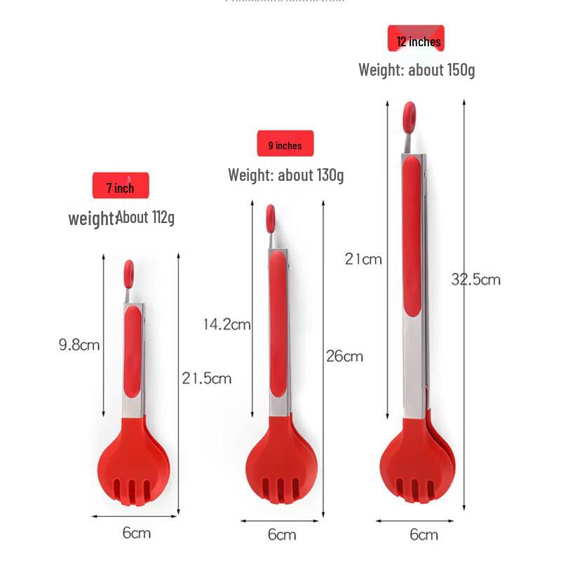 abdo Silicone & Stainless Steel Food Tongs