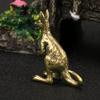 1pc Mini Kangaroo Figurine Vintage Brass Small Kangaroo Statue Vintage Animal Sculpture Fengshui Ornament For Home Office Decor