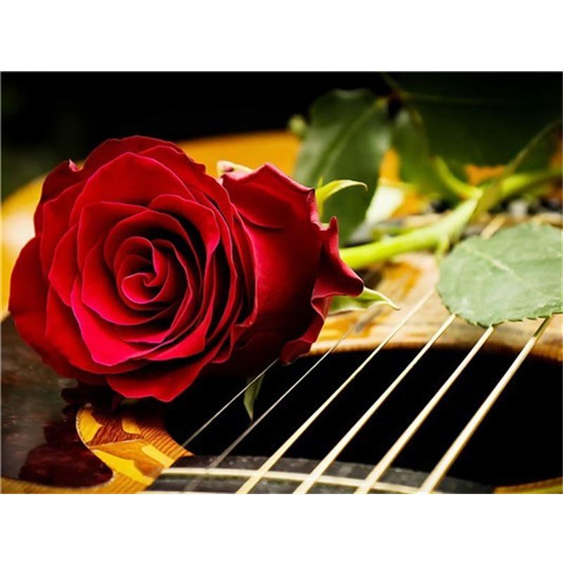 5D Paint With Diamonds Flower DIY Diamond Painting Rose Mosaic Rhinestones Pictures Wall Art Handicraft