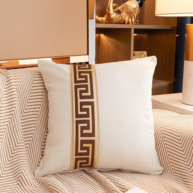 1/2pcs 45x45cm Pillow Cover Greek Key Jacquard Geometric Patterned Nordic Style Home Decor Pillowcase Shell Blue Red White Grey