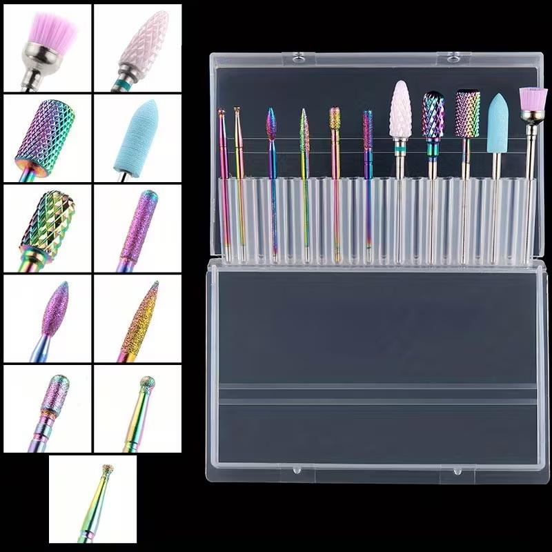 11 Pcs/box Professional Ceramic Nail Drill Bit Set Electric Manicure Nail File Bit For Acrylic Gel Nails And Cuticles