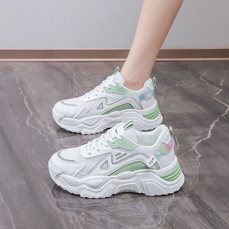 Fashion Rubber Sole Increase Height Sneakers White Woman Mules Designer Trainer Woman Ladies Shoes Boots Sports Outside Sepatu
