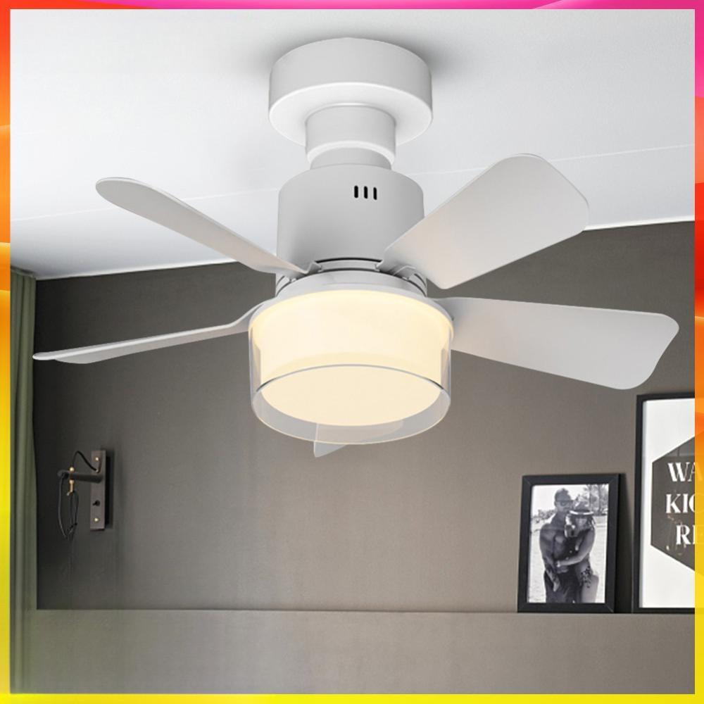 E27 Socket Fan Lamp Living Room Bedroom Dimmable RGB lighting Ceiling Fan Three Wind Speed Electric Ceiling Fan Light