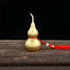 Antique Brass Gourd Hanging Ornament: Chinese Hollow Pendant In Copper Sand Gold Finish