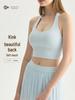 Women's Twisted Back Halter Yoga Tank With Built-in Bra Pads, Slimming Cropped Top for Pilates & Fitness