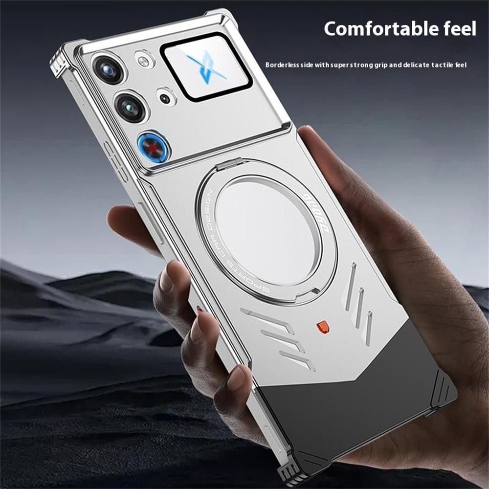 DYONG For ZTE Nubia Red Magic 10 Pro 5G/10 Pro+ 5G Metal Case Frameless Hollow Heat Dissipation Phone Cover with Kickstand
