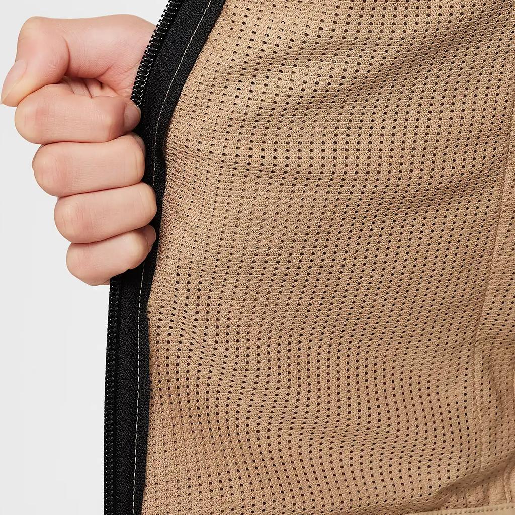 Nike Woven Tech Series Loose Fit Hooded Zip-Up Long Sleeve Jacket Kids Jacket Beige Black HQ8911-297