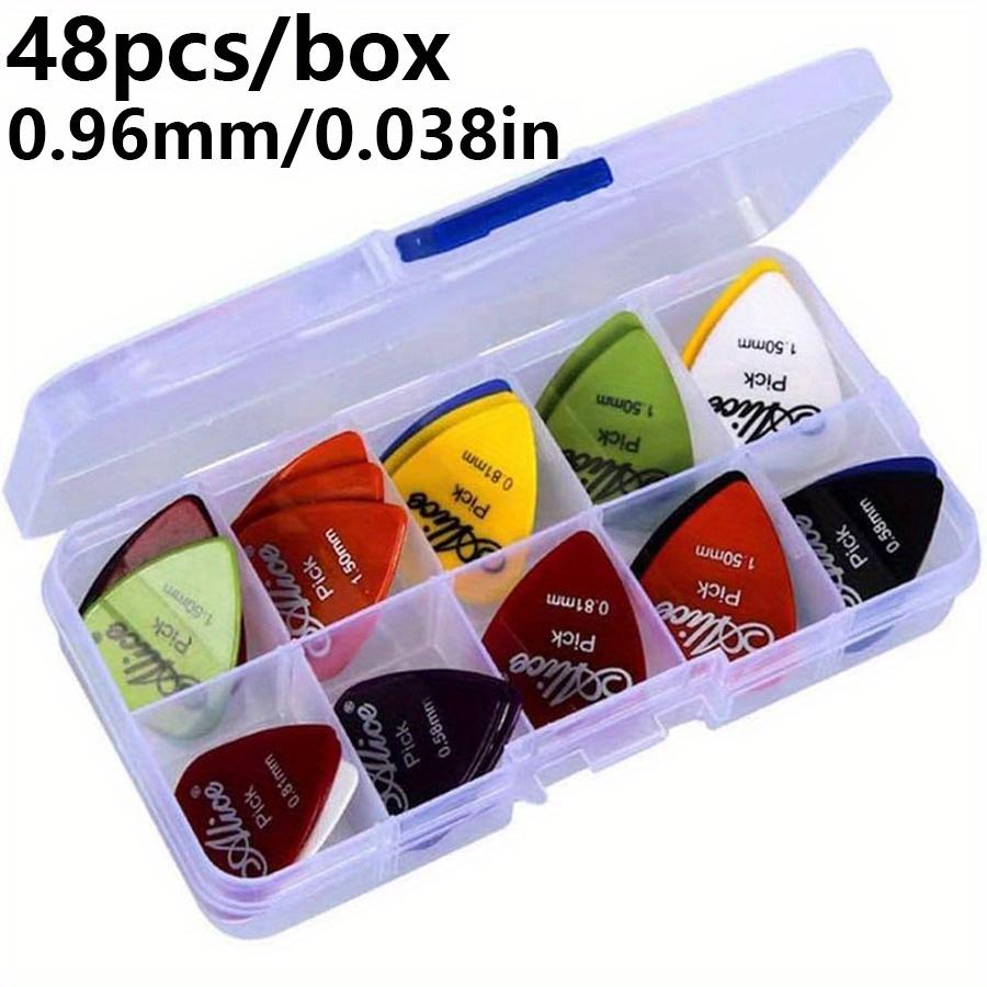 48pcs/box Alice Guitar Picks Plastic Colorful Guitar Paddles with Transparent Storage Box Thickness 0.58-1.50mm JXB