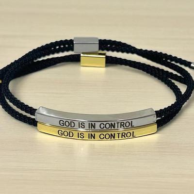 Inspire Stainless Steel Bracelets “God Is In Control”, Dios Tiene El Control Pulsera, Christian Faith Bracelet with Gift Box