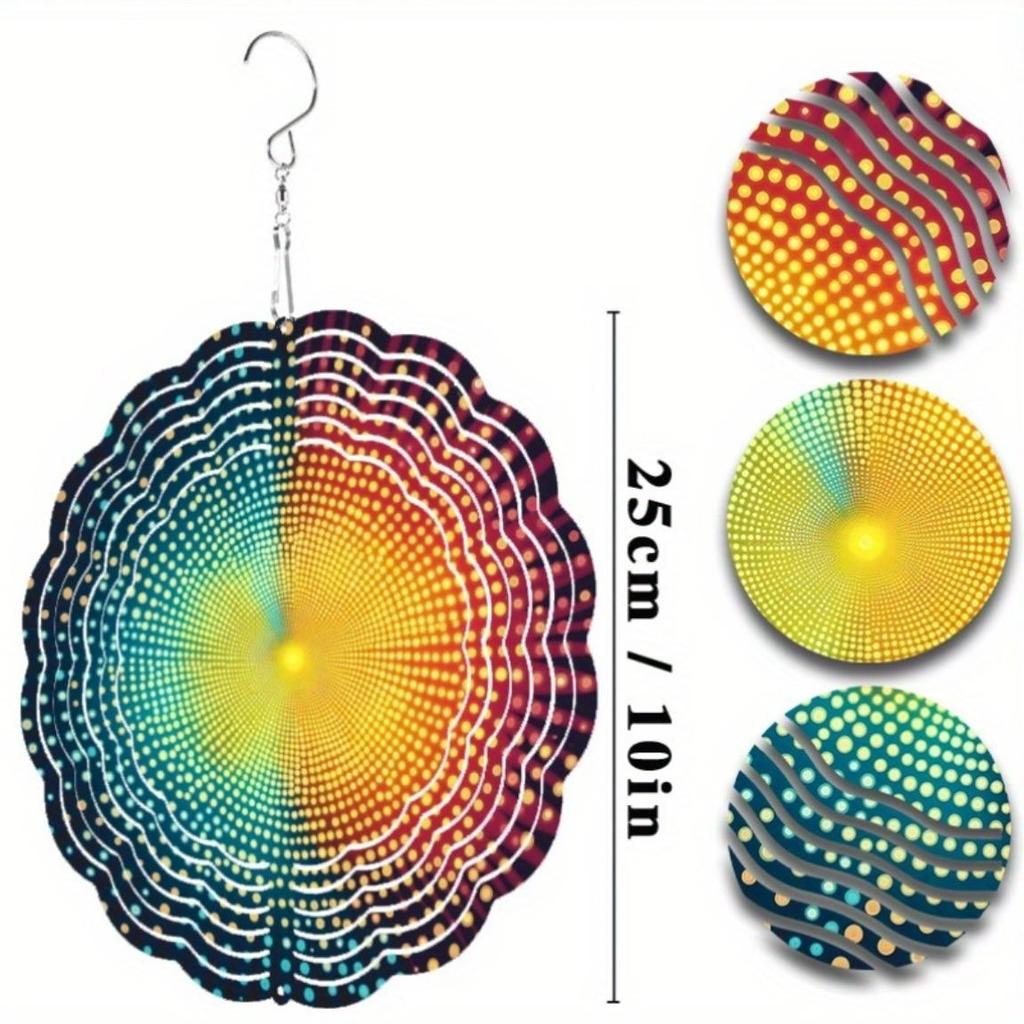 10 Inch Hanging Wind Chime for Outdoor Decor Rotating Design with 360 Hook Perfect for Patio Balcony Garden Spring Summer Art Gift