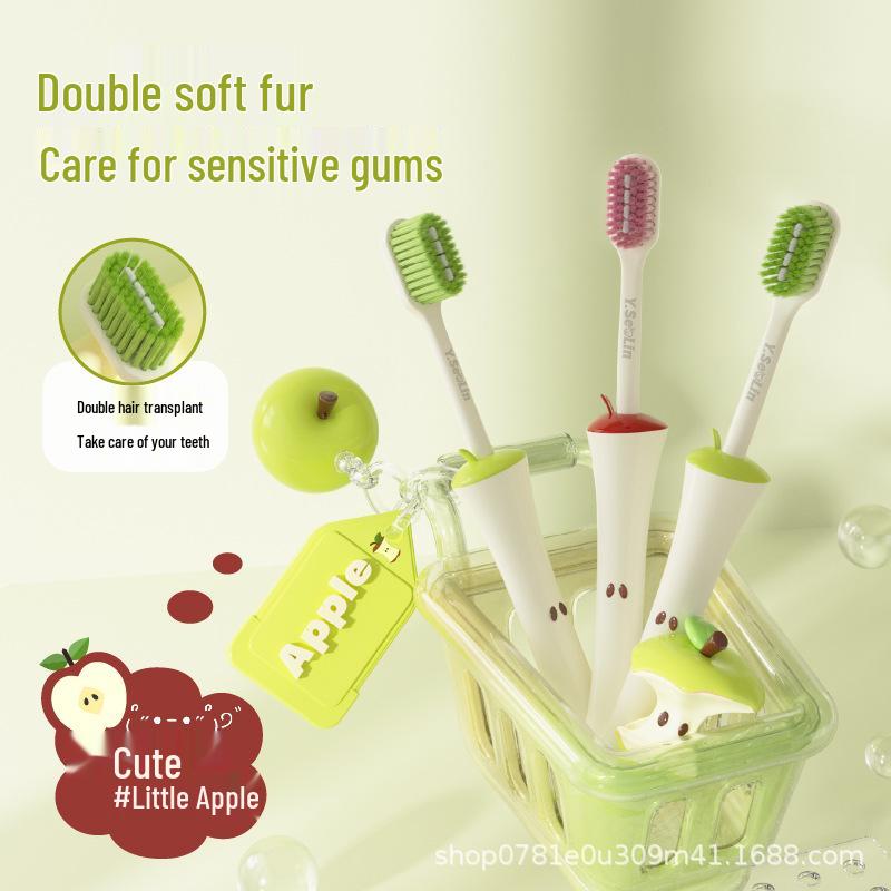 Yinyan Forest Adult Soft Bristle Toothbrush - Popular for 2025, Unisex, Authentic Green Apple