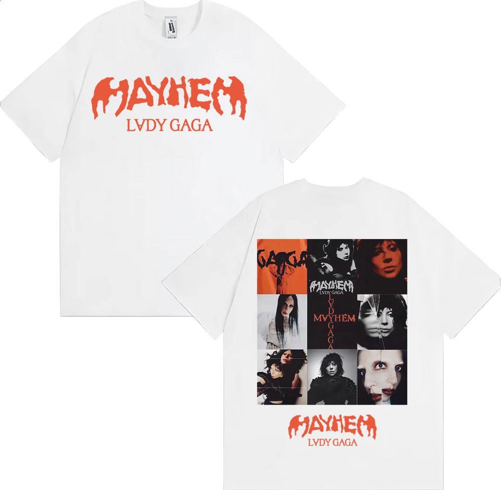 Lady Gaga Mayhem New Album 2025 Tour Tshirts Unisex Women Fashion Aesthetics T Shirt Casual Cotton Short Sleeve Tshirt Streetwear