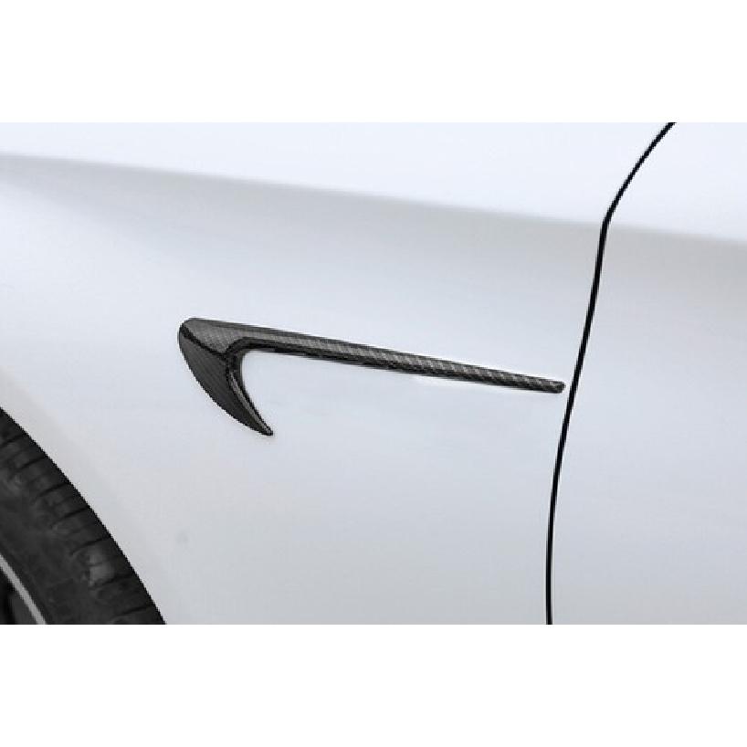Side Vent Fender Flank Cover Trim For Mercedes-Benz GLC ABS Carbon Fiber 2016-21