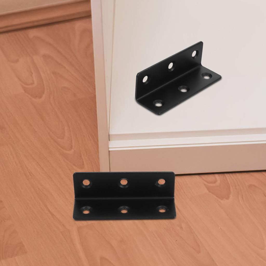 5Pcs Stainless Steel Angle Brackets Extended Heavy Duty Corner Brace for Wood Furniture Shelf Support Garden Bed Gate