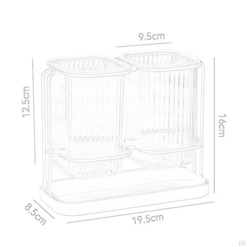Kochutensilientopf, Besteckaufbewahrung, Organizer und Metallaufhänger, 2 Tassen, Abtropfgestell, Essstäbchenkäfig