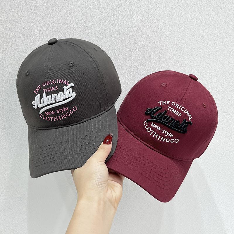 Unisex Baseball Cap With 3D Letter Embroidery, Simple Versatile Face-Slimming Peaked Hat, Soft Top Dad Hat