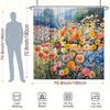 Field of Flowers Shower Curtain - Watercolor Design, Polyester, 12 Hooks, 70.8x70.8 Inches, Washable
