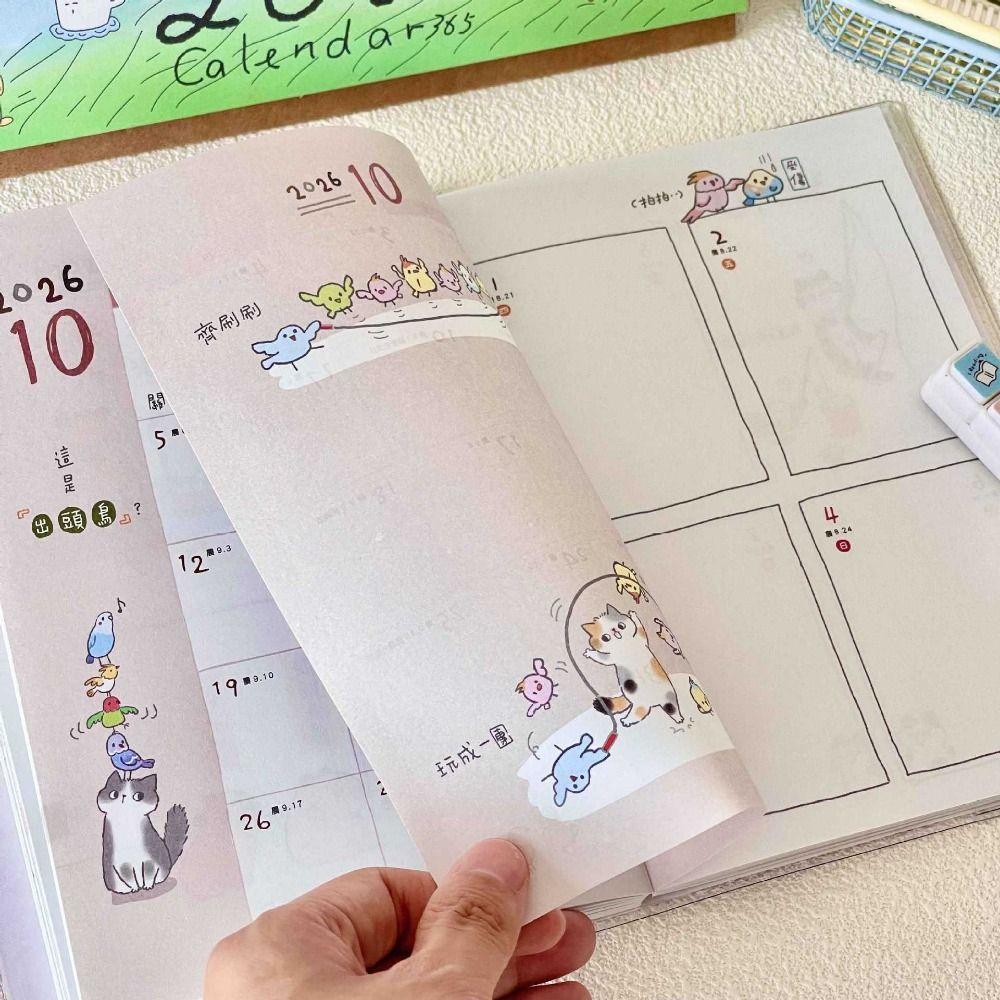 Cartoon Cute Kitten Illustration 2026 Planner with Calendar To Do List Agenda Book B6 Notebook School Office