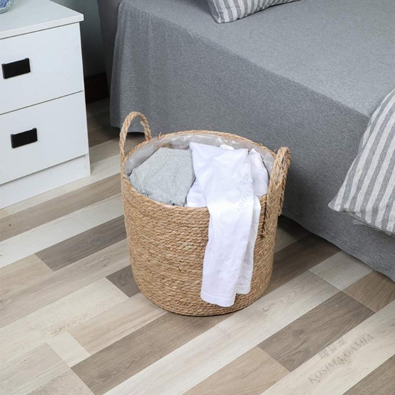 Hand Woven Extra Large Straw Flower Pot Nordic Seaweed Storage Basket Potted Green Plant Floor Indoor Anti-fade Long-lasting