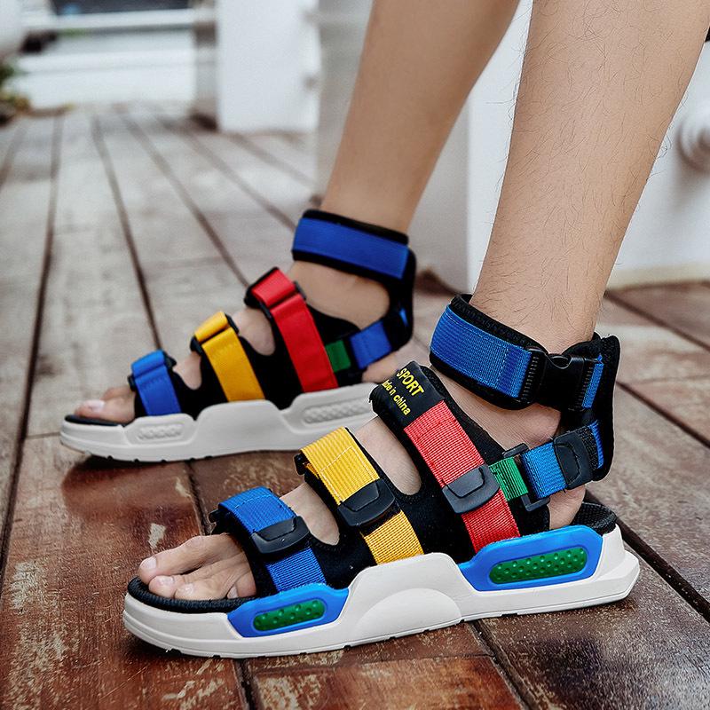 Herren Sommersandalen Atmungsaktiv - Outdoor Strandschuhe, Größe 45, Dicksohlige Freizeit-Hausschuhe