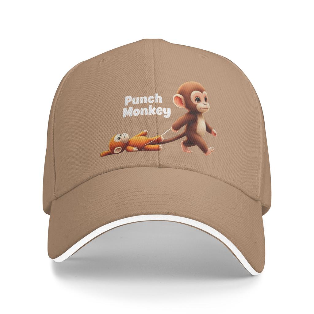 Summer Casual Baseball Cap Monkey Punch Hunting Camping Trucker Hat For Men Women Sun-Proof Punch Monkey Classic Baseball Caps