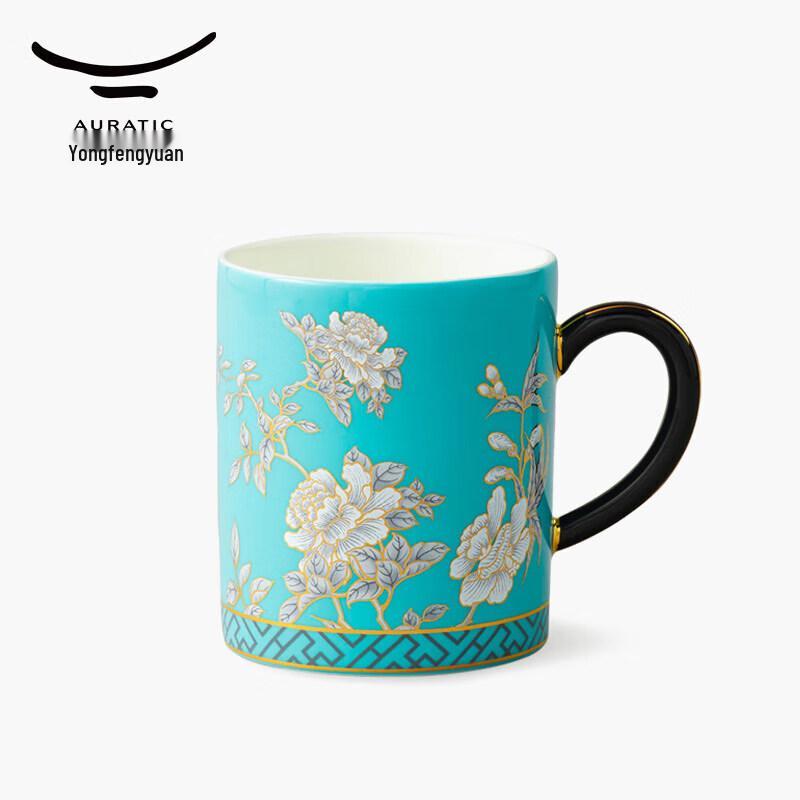 Yongfengyuan Ink Peony Ceramic Mug